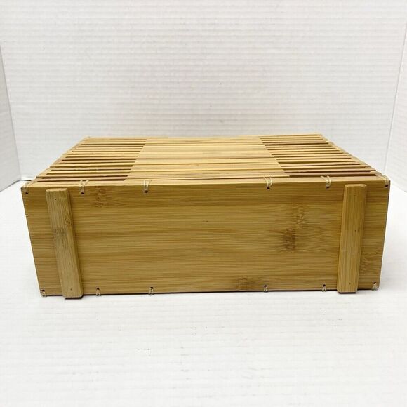 C&C California Bamboo Wooden Rectangle Handbag Summer Beach Picnic Boho Fun - Picture 5 of 15